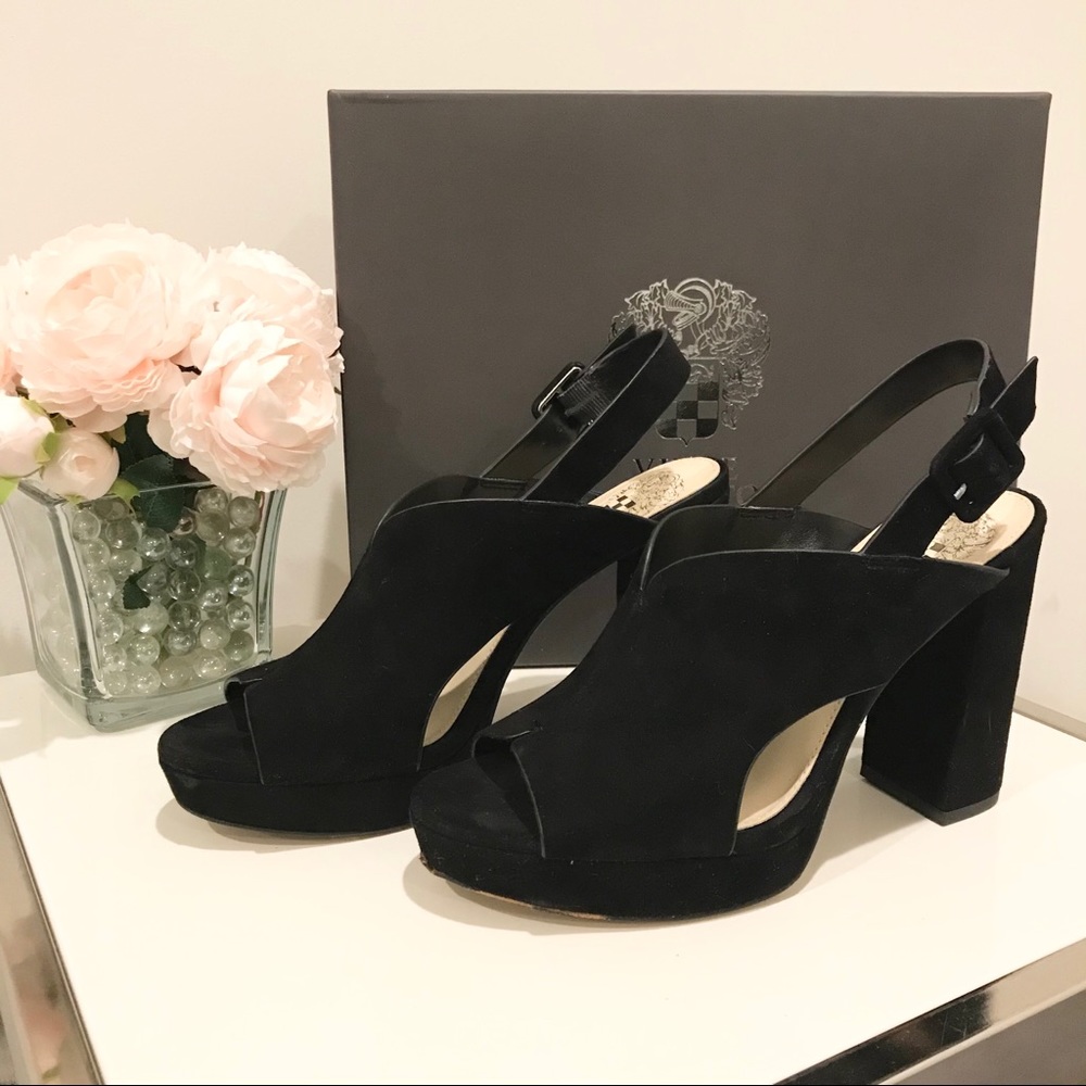 6.5 Vince Camuto Slingback Platform Block heels
